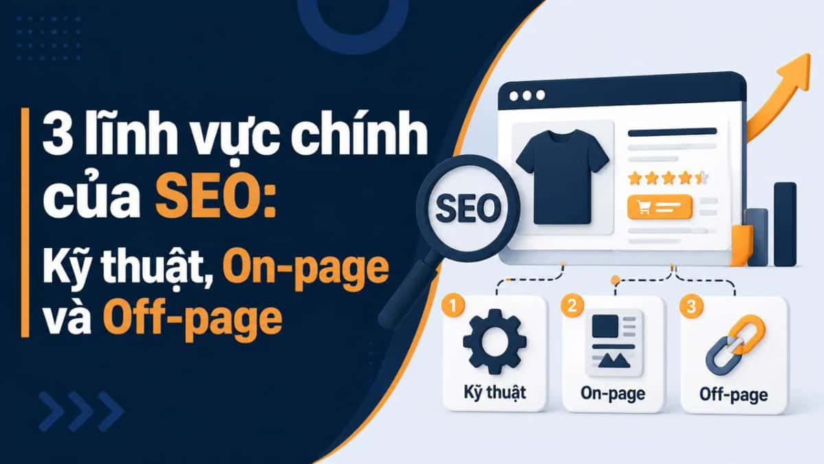 3 lĩnh vực chính của SEO: Kỹ thuật, On-page và Off-page