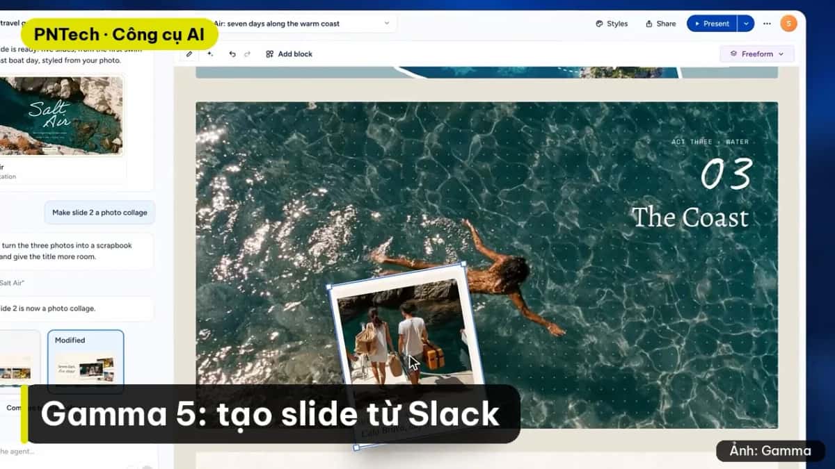 Gamma cho Slack: biến thread thảo luận thành slide với Gamma 5